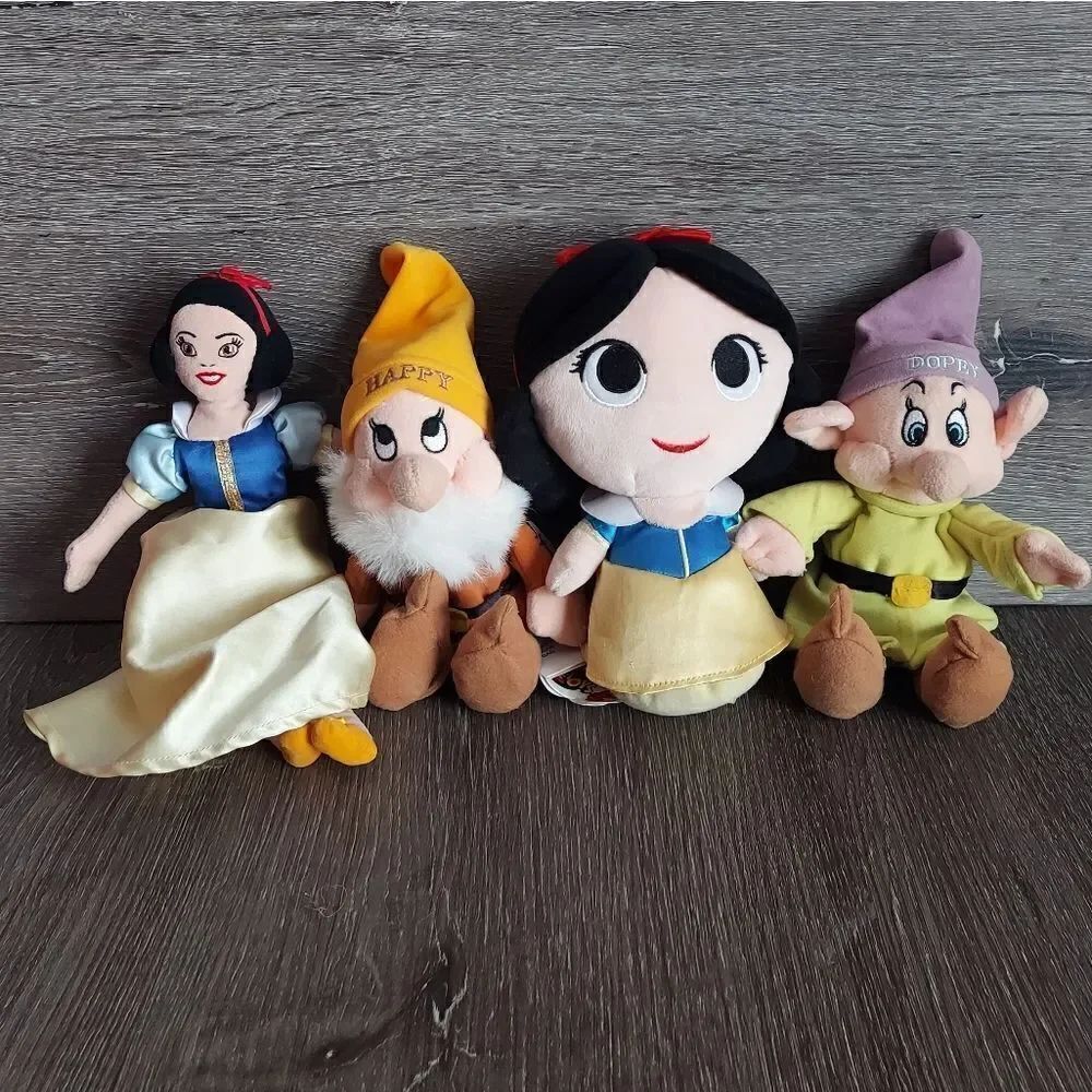 Disney Snow White and The Seven Dwarfs Plush Lot - Dopey, Happy